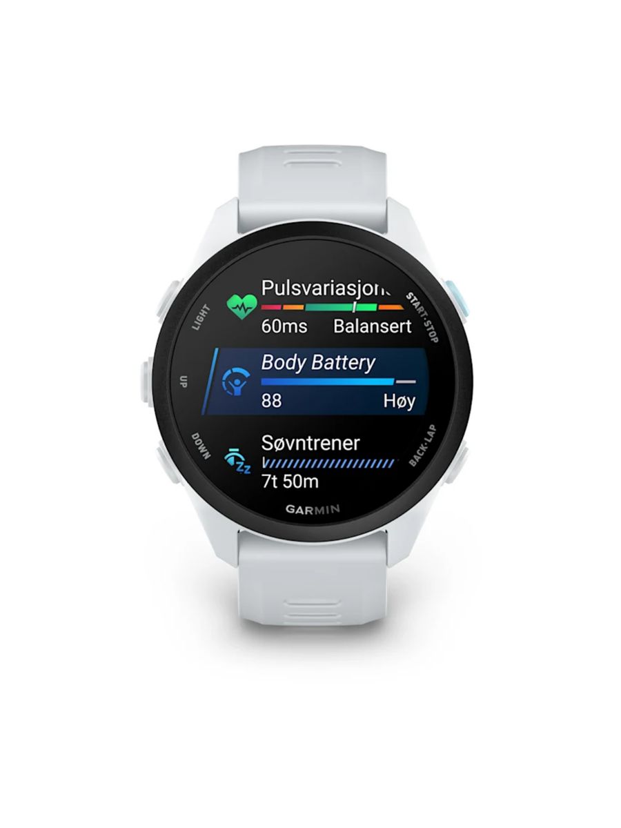Sportsklokke fra Garmin, Forerunner 70 i fargen Whitestone