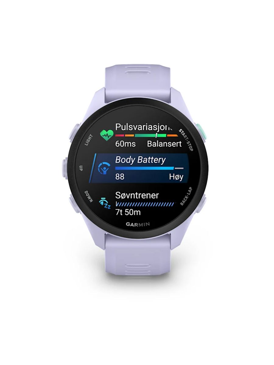 Sportsklokke fra Garmin, Forerunner 70 i fargen Cool Lavender