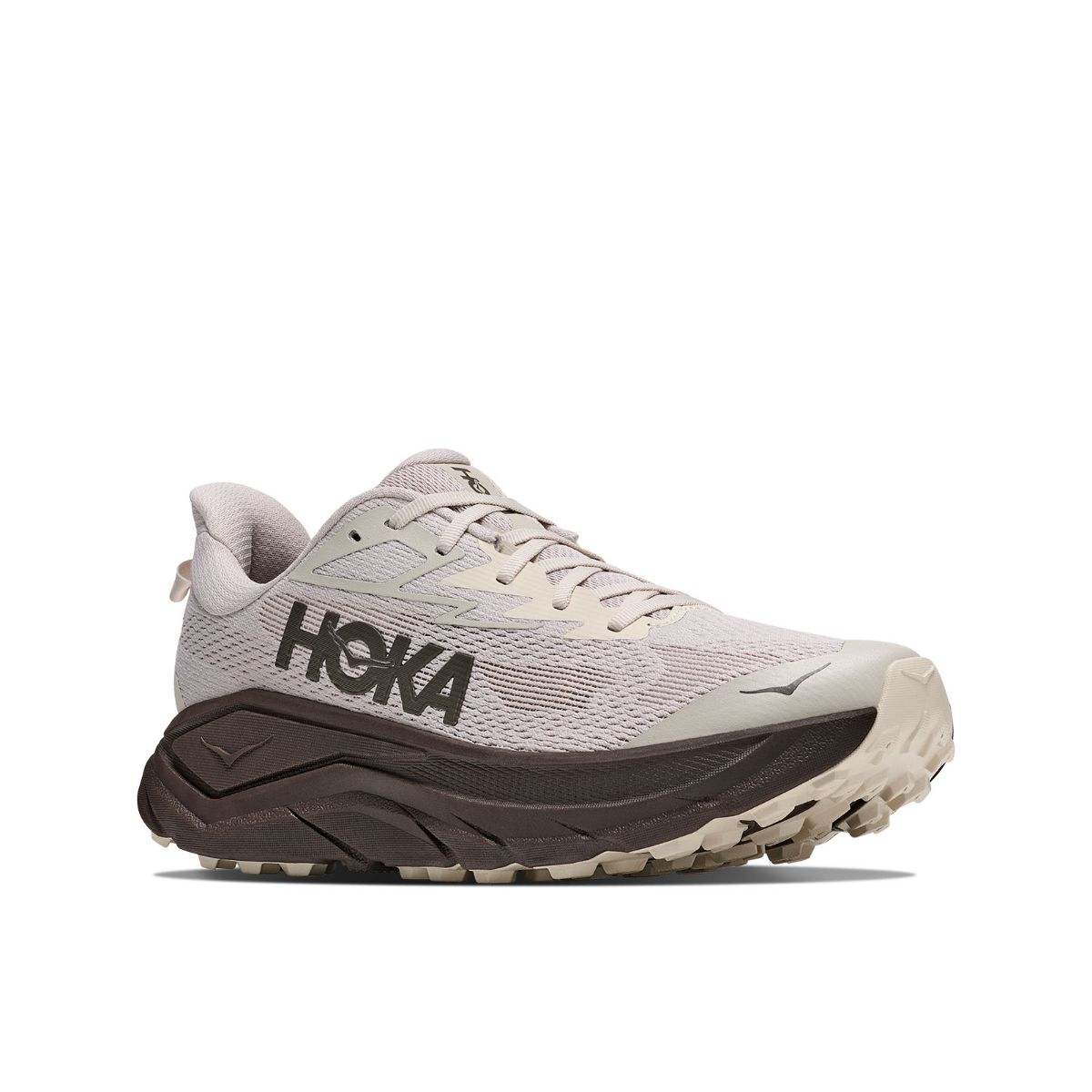 Allsidig og komfortabel terrengsko fra Hoka til herre. Challenger 8 i fargen River Rock Grey Cast Iron