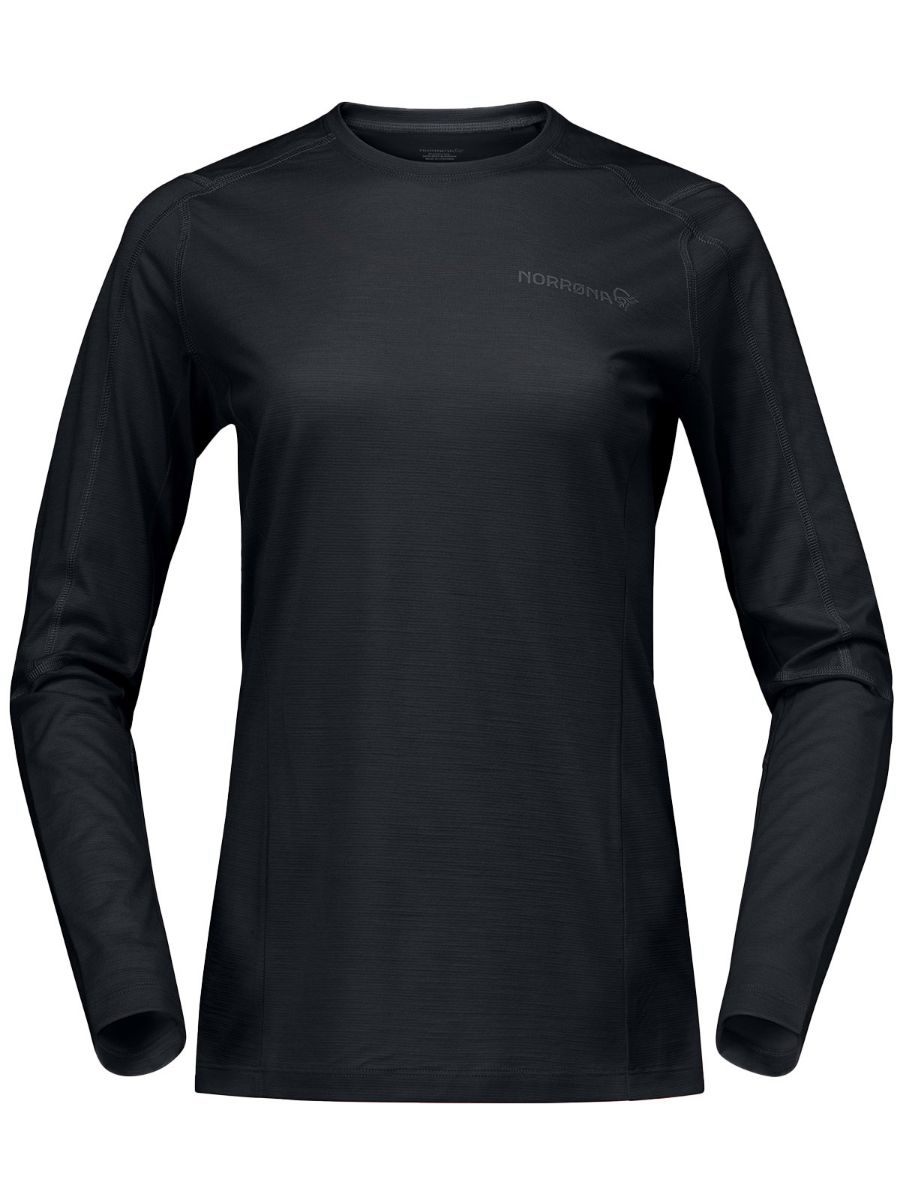 Longsleeve til dame fra Norrøna i fargen Caviar Black