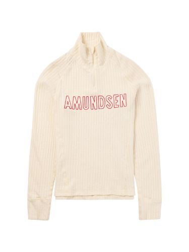 Tynn ullgenser til dame fra Amundsen i fargen Natural med logo