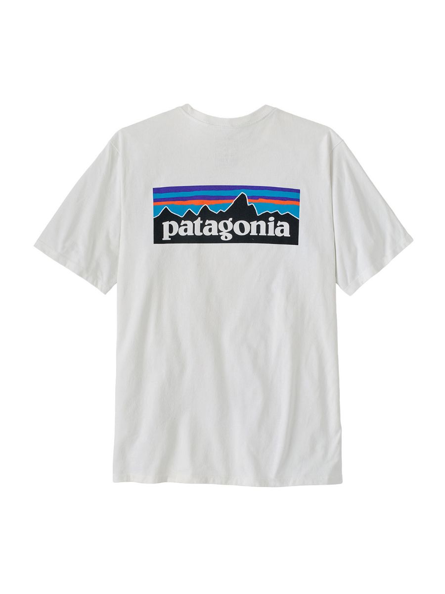 T-skjorte til herre med trykk fra Patagonia i fargen Fiber White