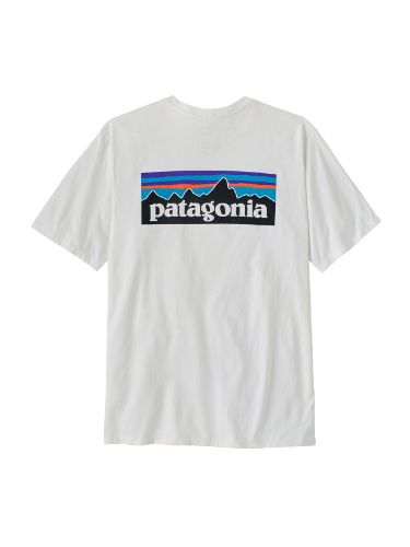 T-skjorte til herre med trykk fra Patagonia i fargen Fiber White
