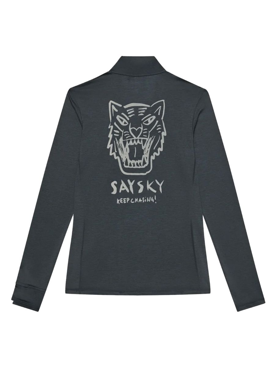 Longsleeve til dame med glidelås i halsen 