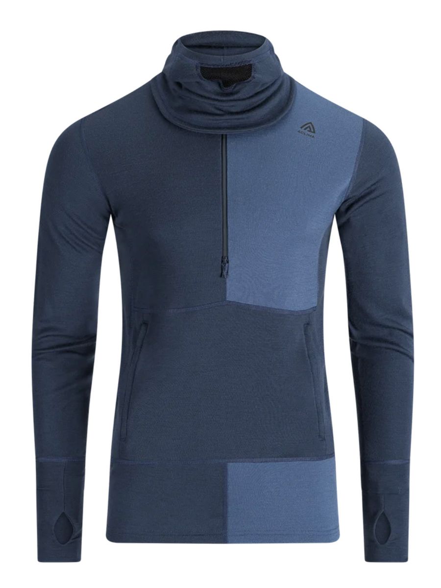 Ullgenser med halfzip og hette fra Aclima til herre