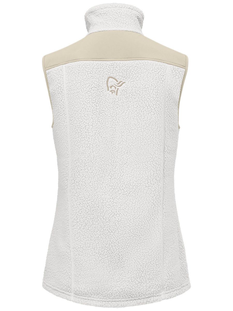 Vest i fleece til dame fra Norrøna i fargen Whisper White Oatmeal
