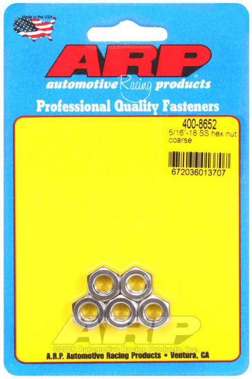 Bilde av 5/16-18 SS coarse hex nut kit