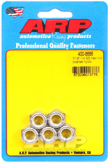 Bilde av 7/16-14 SS coarse nyloc hex nut kit