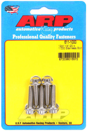 Bilde av 1/4-20 x 1.000 12pt SS bolts