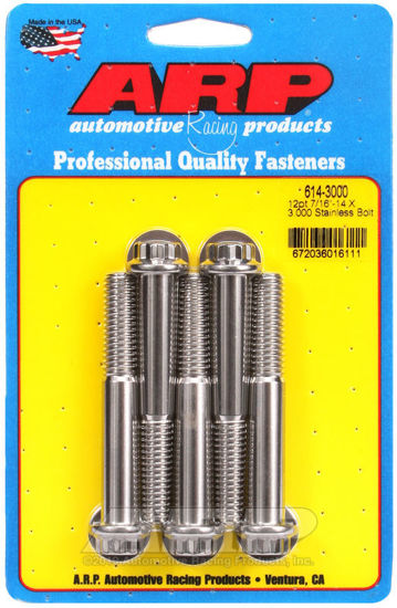 Bilde av 7/16-14 X 3.000 12pt 1/2 wrenching SS bolts