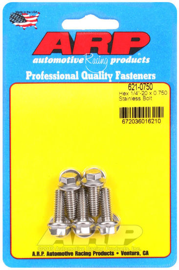 Bilde av 1/4-20 x 0.750 hex SS bolts