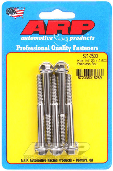 Bilde av 1/4-20 x 2.500 hex SS bolts