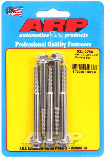 Bilde av 1/4-20 x 2.750 hex SS bolts