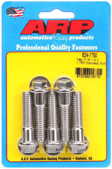 Bilde av 7/16-14 X 1.750 hex 1/2 wrenching SS bolts