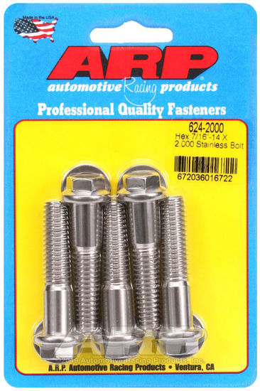 Bilde av 7/16-14 X 2.000 hex 1/2 wrenching SS bolts