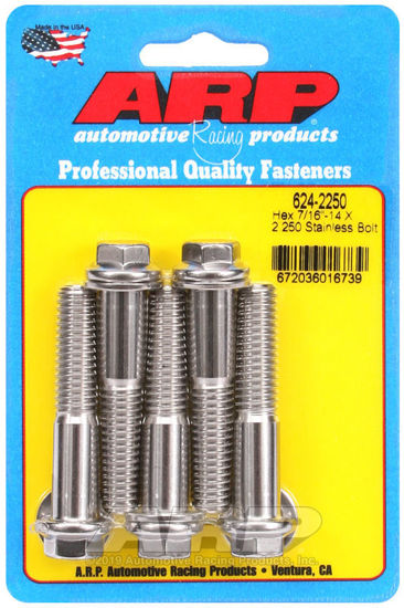 Bilde av 7/16-14 X 2.250 hex 1/2 wrenching SS bolts