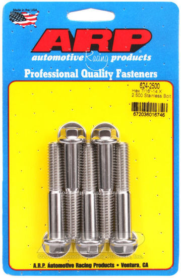 Bilde av 7/16-14 X 2.500 hex 1/2 wrenching SS bolts