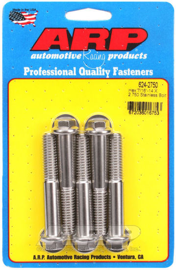 Bilde av 7/16-14 X 2.750 hex 1/2 wrenching SS bolts