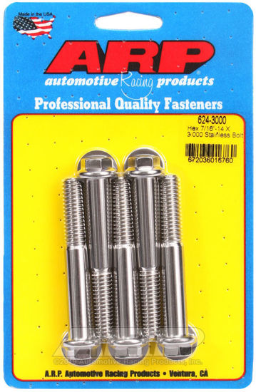 Bilde av 7/16-14 X 3.000 hex 1/2 wrenching SS bolts