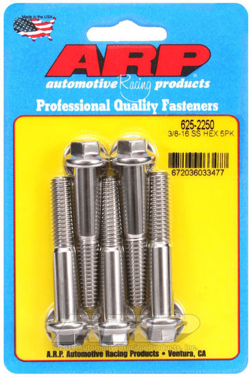 Bilde av 3/8-16 x 2.250 hex 7/16 wrenching SS bolts