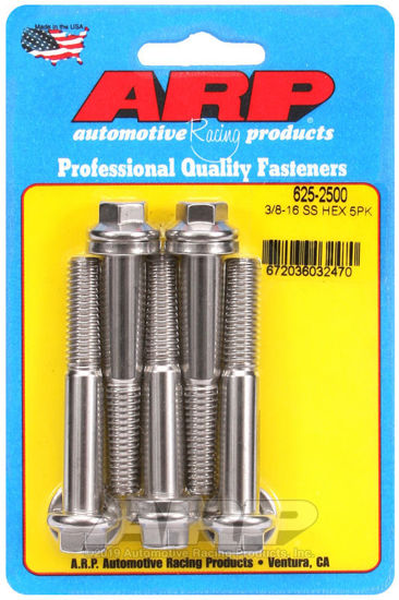 Bilde av 3/8-16 x 2.500 hex 7/16 wrenching SS bolts