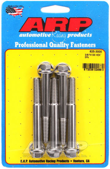 Bilde av 3/8-16 x 3.000 hex 7/16 wrenching SS bolts