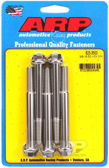 Bilde av 3/8-16 x 3.500 hex 7/16 wrenching SS bolts