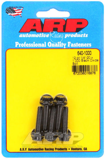 Bilde av 1/4-20 x 1.000 12pt black oxide bolts