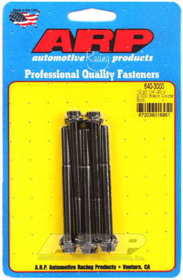 Bilde av 1/4-20 x 3.000 12pt black oxide bolts