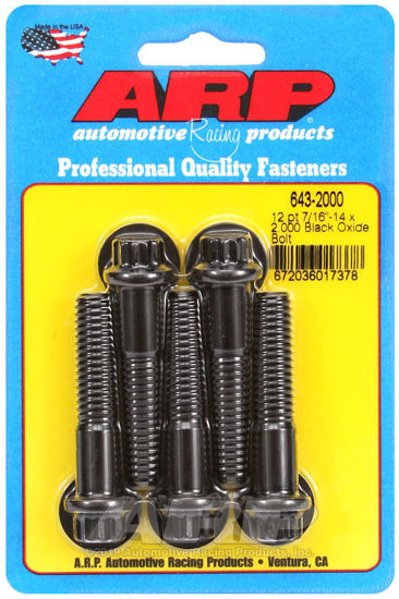 Bilde av 7/16-14 x 2.000 12pt black oxide bolts