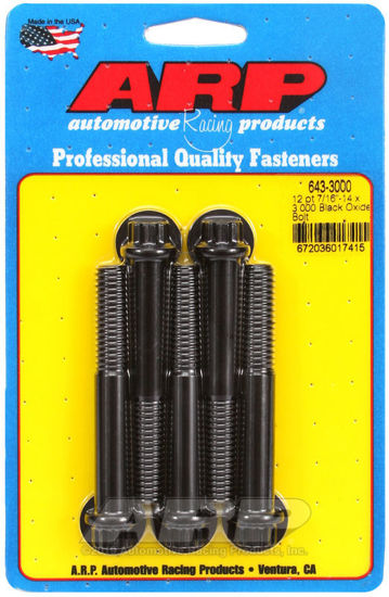 Bilde av 7/16-14 x 3.000 12pt black oxide bolts