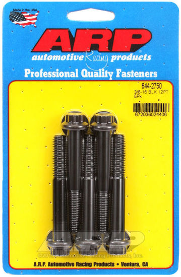 Bilde av 3/8-16 x 2.750 12pt 7/16 wrenching black oxide bolts