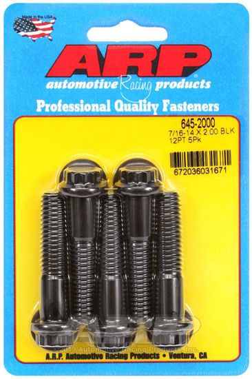 Bilde av 7/16-14 X 2.000 12pt 1/2 wrenching black oxide bolts