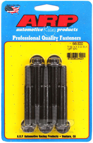 Bilde av 7/16-14 X 3.000 12pt 1/2 wrenching black oxide bolts