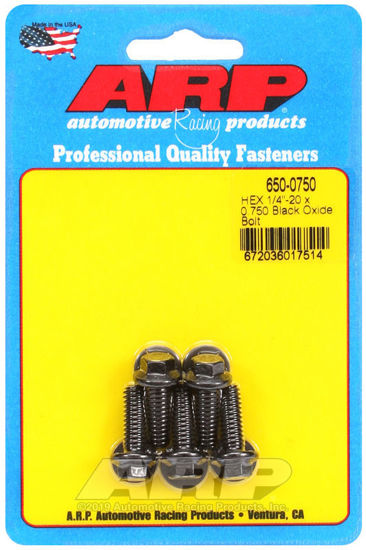 Bilde av 1/4-20 x 0.750 hex black oxide bolts