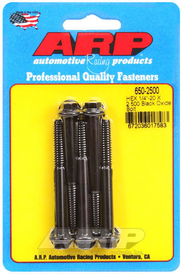 Bilde av 1/4-20 X 2.500 hex black oxide bolts