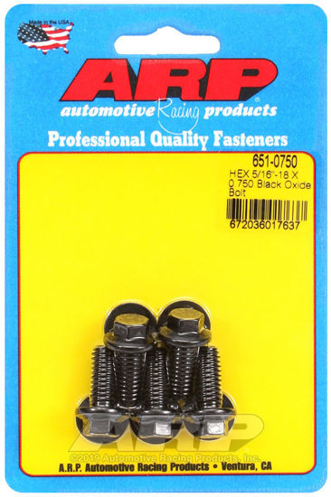 Bilde av 5/16-18 X 0.750 hex black oxide bolts