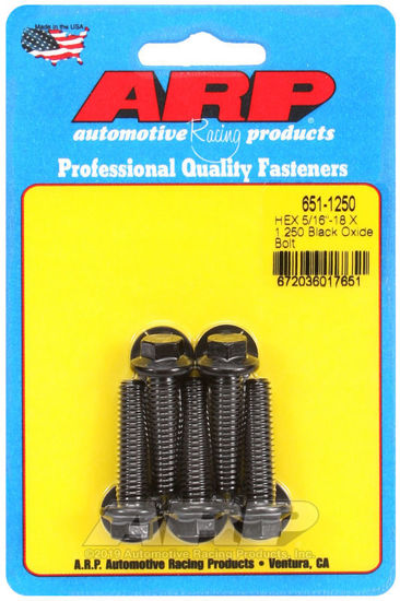 Bilde av 5/16-18 X 1.250 hex black oxide bolts