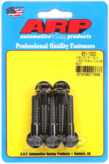 Bilde av 5/16-18 X 1.500 hex black oxide bolts