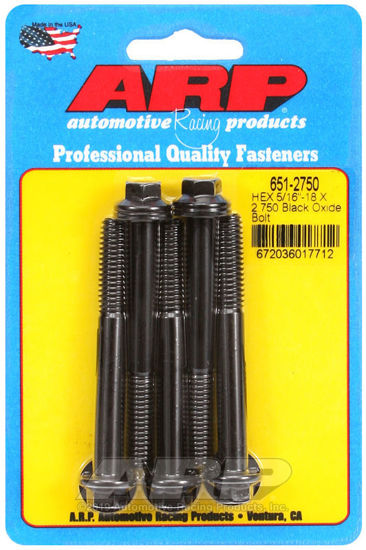 Bilde av 5/16-18 X 2.750 hex black oxide bolts