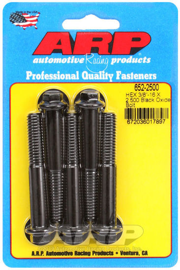 Bilde av 3/8-16 X 2.500 hex black oxide bolts