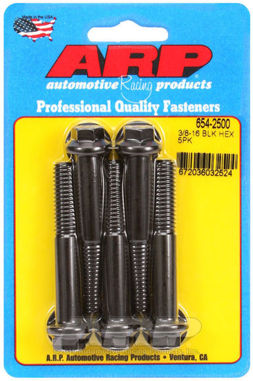 Bilde av 3/8-16 x 2.500 hex 7/16 wrenching black oxide bolts