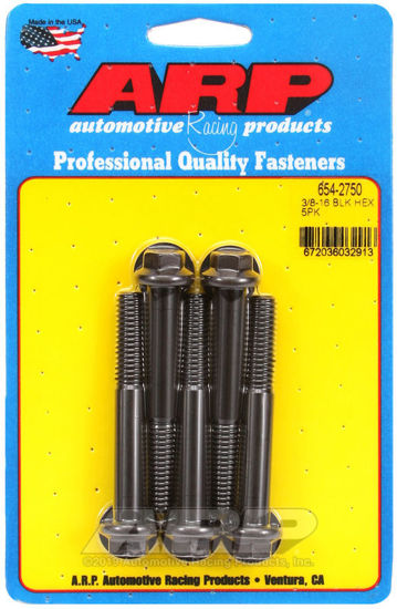 Bilde av 3/8-16 x 2.750 hex 7/16 wrenching black oxide bolts