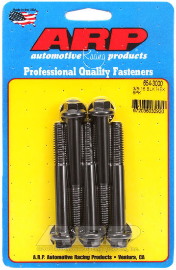 Bilde av 3/8-16 x 3.000 hex 7/16 wrenching black oxide bolts