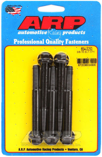 Bilde av 3/8-16 x 3.250 hex 7/16 wrenching black oxide bolts