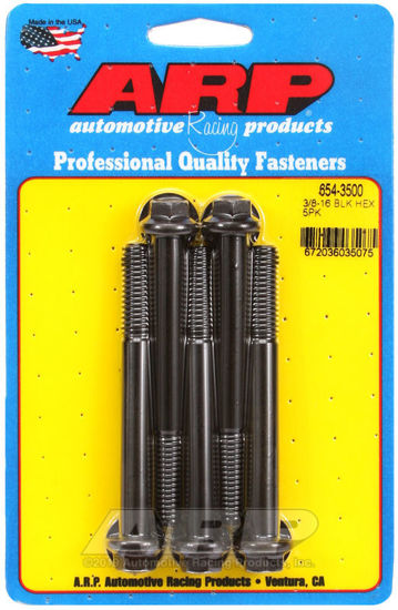 Bilde av 3/8-16 x 3.500 hex 7/16 wrenching black oxide bolts