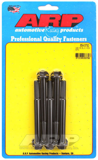 Bilde av 3/8-16 x 3.750 hex 7/16 wrenching black oxide bolts