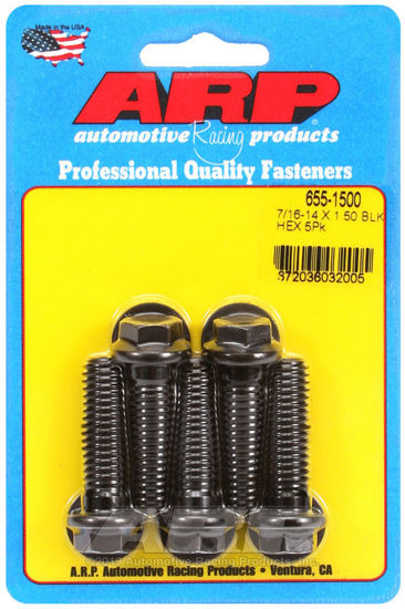 Bilde av 7/16-14 X 1.500 hex 1/2 wrenching black oxide bolts