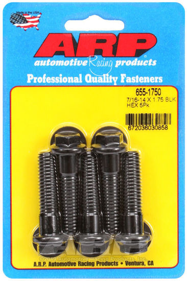 Bilde av 7/16-14 X 1.750 hex 1/2 wrenching black oxide bolts