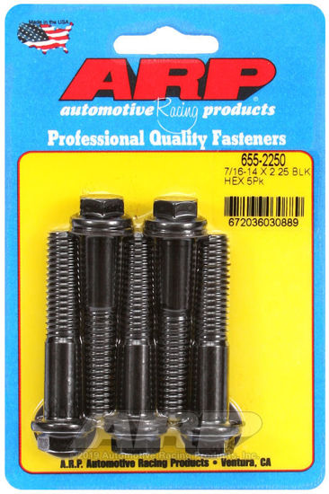 Bilde av 7/16-14 X 2.250 hex 1/2 wrenching black oxide bolts